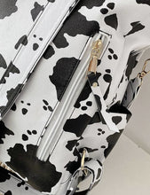Load image into Gallery viewer, Convertible Backpack-Black Cow Print