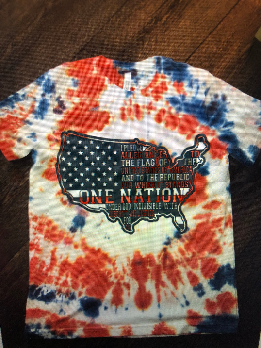 Pledge of Allegiance Tie Dye Kids Shirt