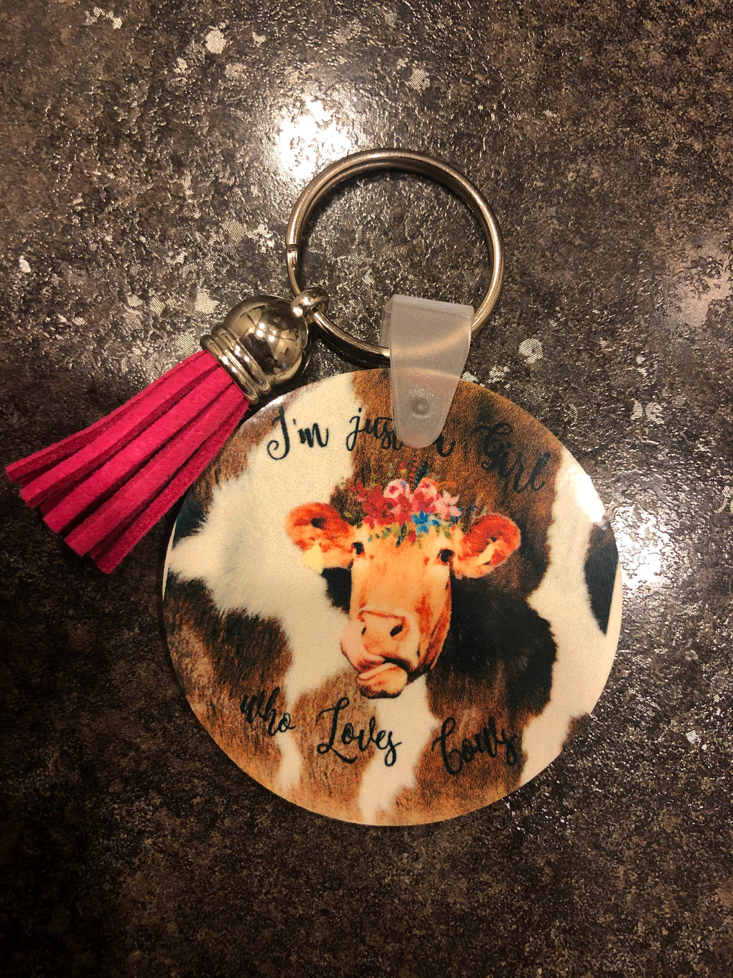 I’m just a girl who loves Cows Keychain